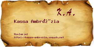 Kassa Ambrózia névjegykártya